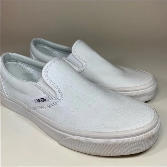white slip on vans used